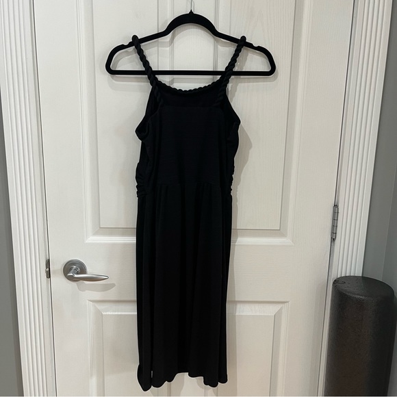 Ricki’s size small black dress with corded straps ruffled waist - Picture 5 of 8